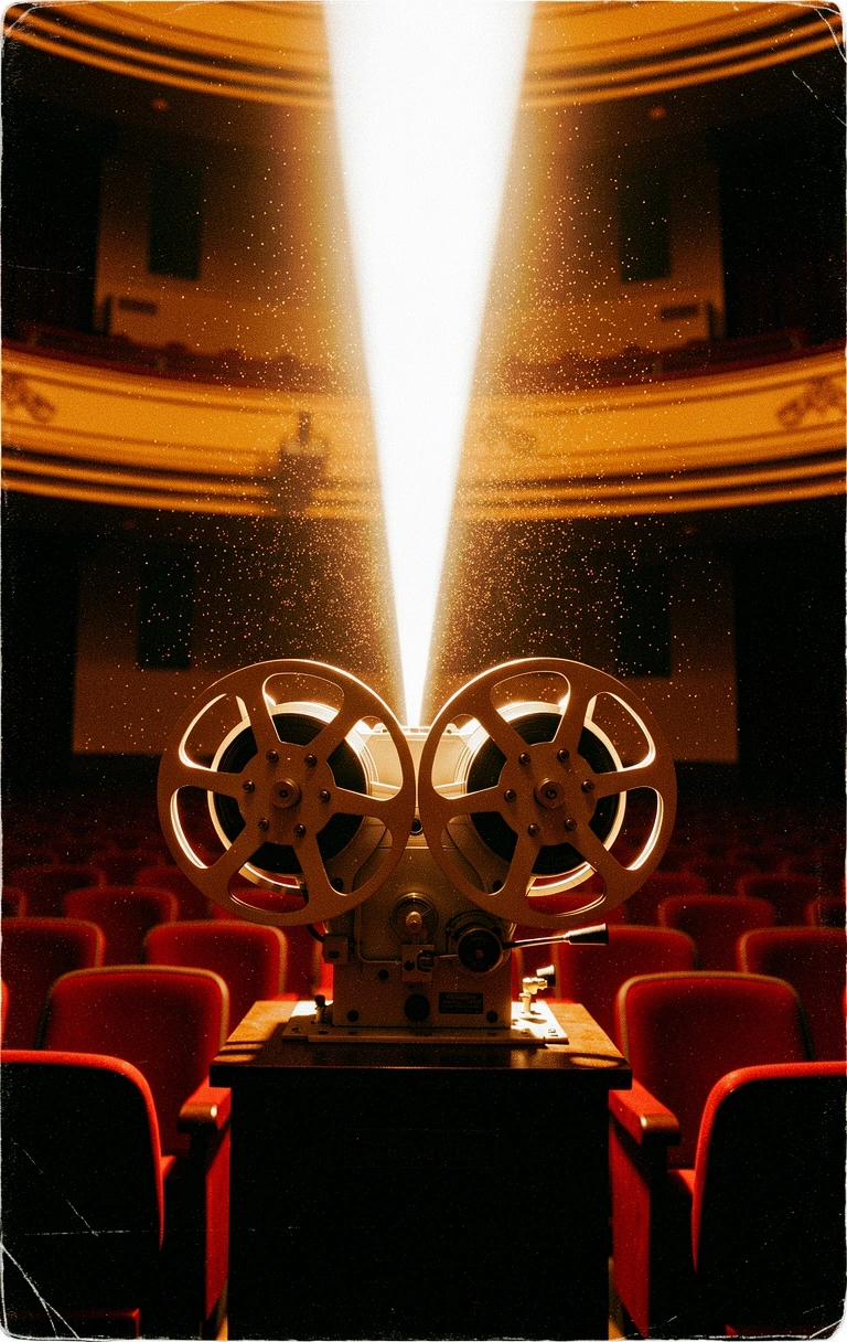 Cinematic projector in operation