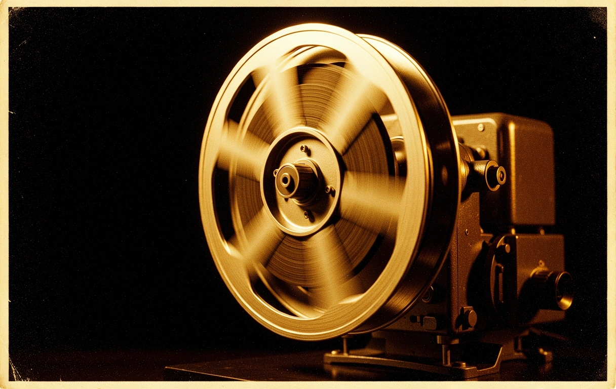Cinematic film reel detail